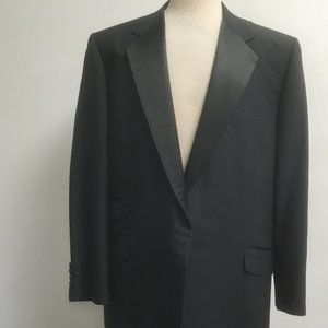 Vintage Greg Chapman custom one button red lined tuxedo jacket 44